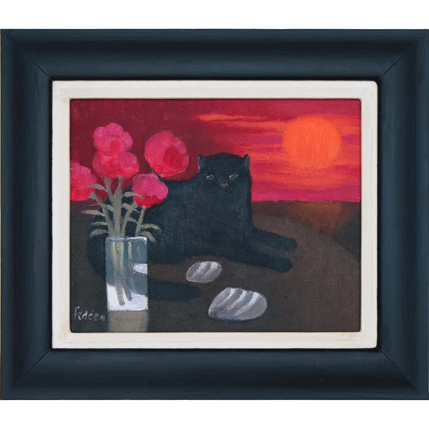 mary-fedden-cat-in-red-sunset-frame