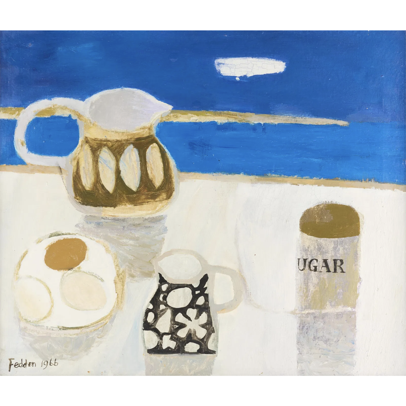 Mary Fedden Still life with jugs – square