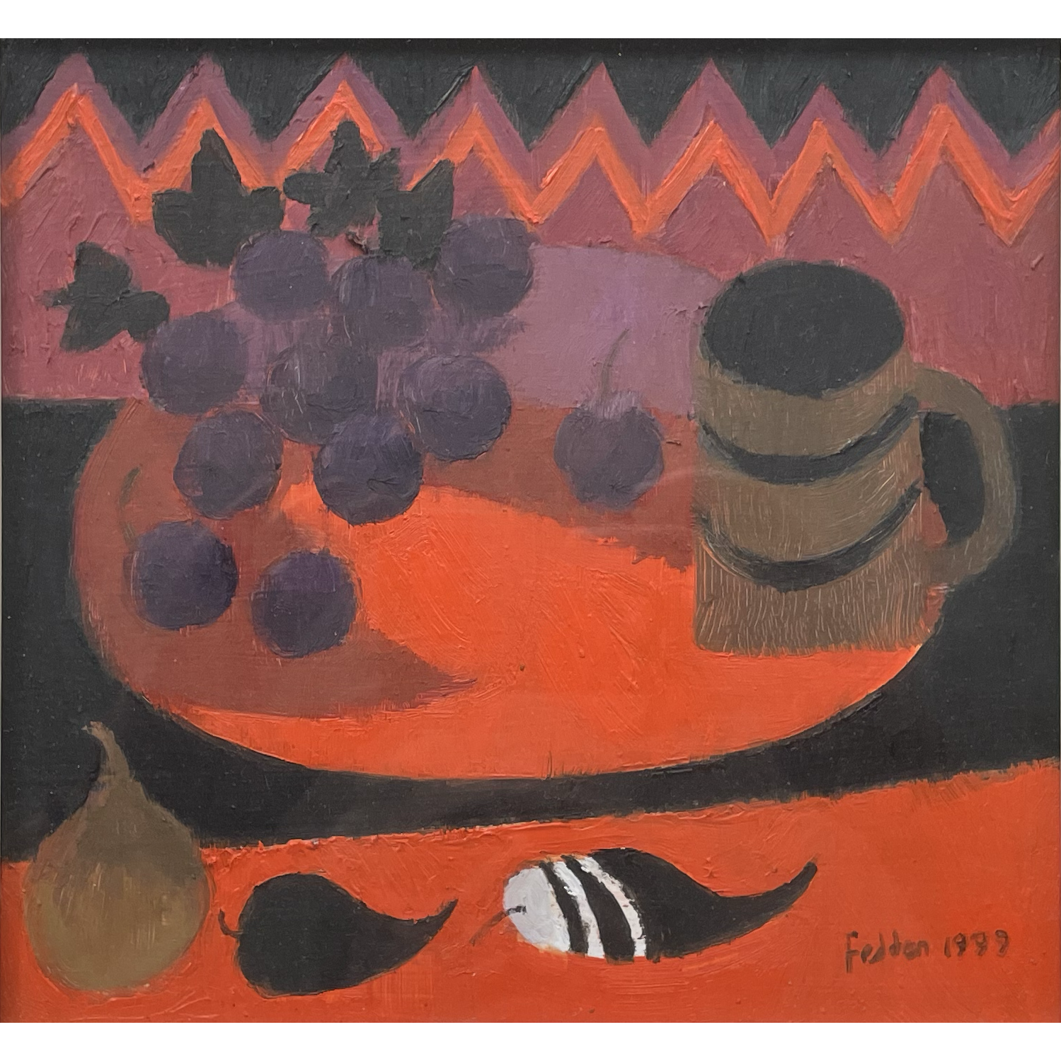 Mary Fedden Red and Black square