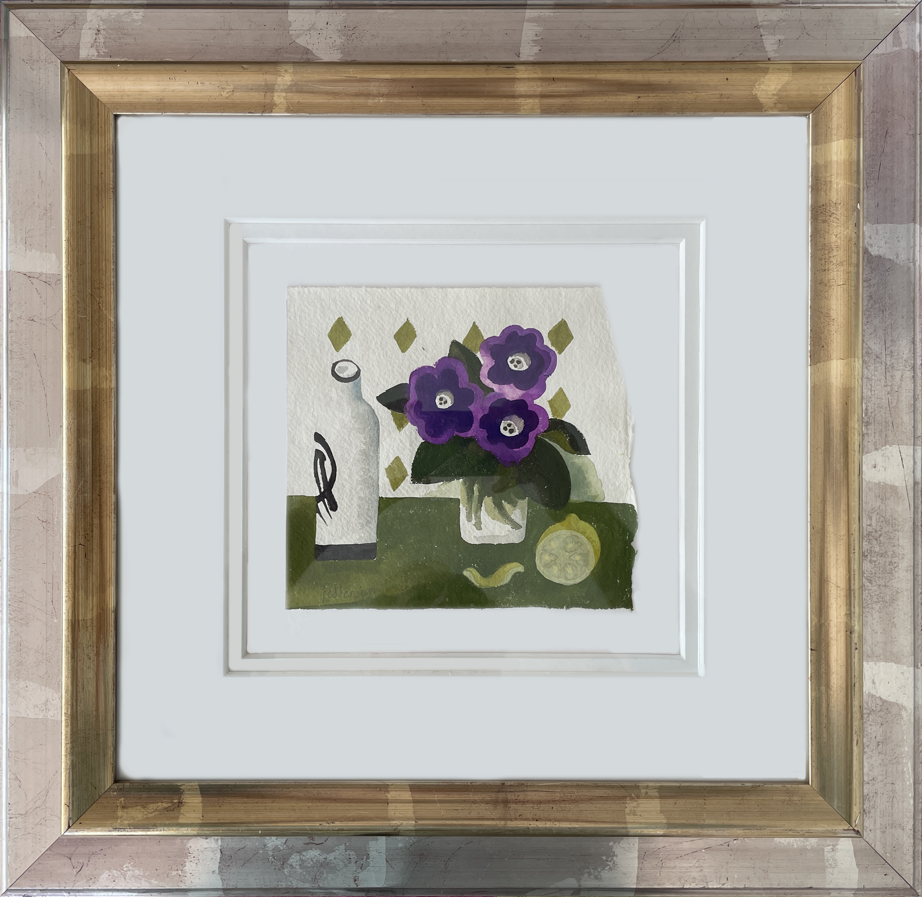 African violets – framed