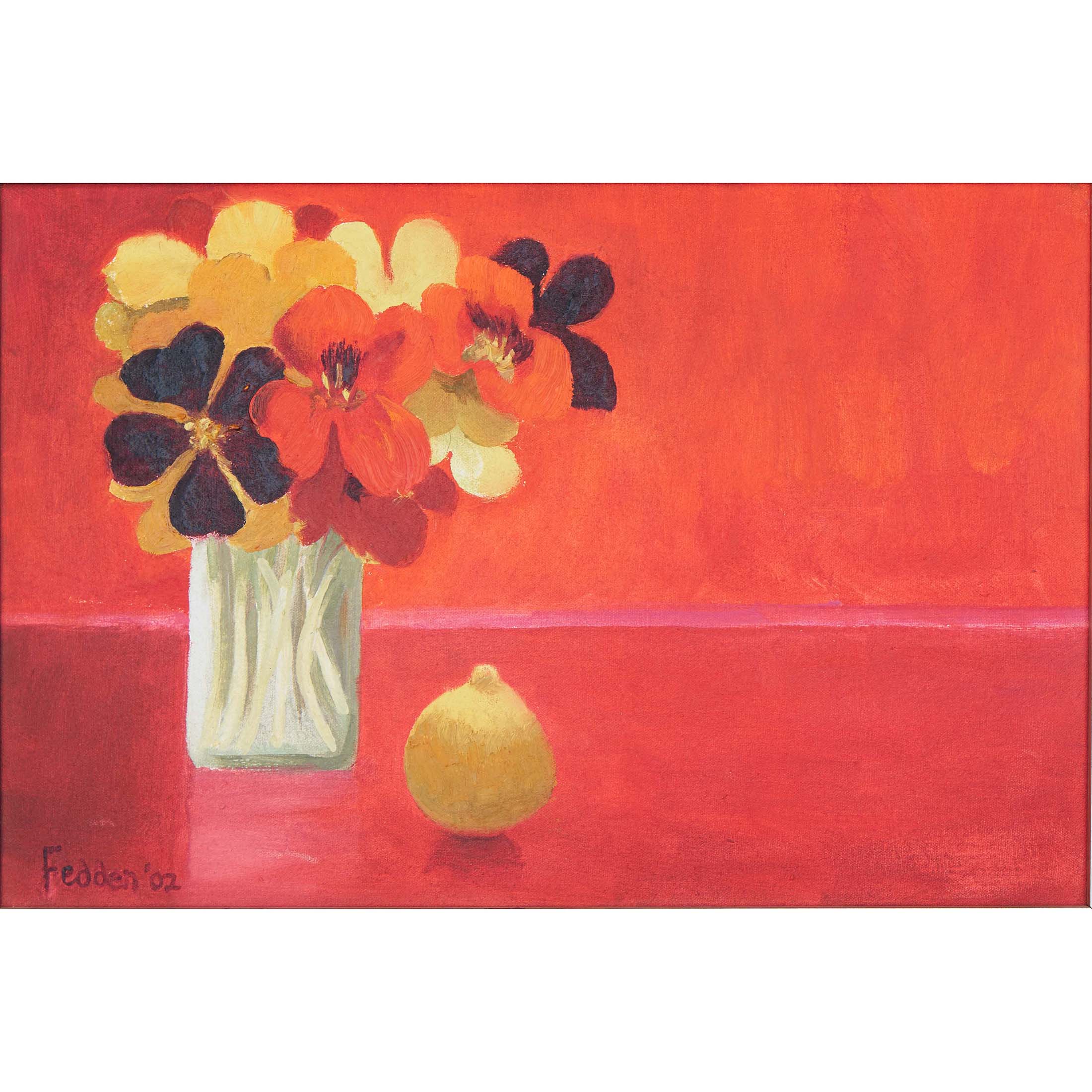 MARY FEDDEN. NASTURTIUMS. 2002. SOLD