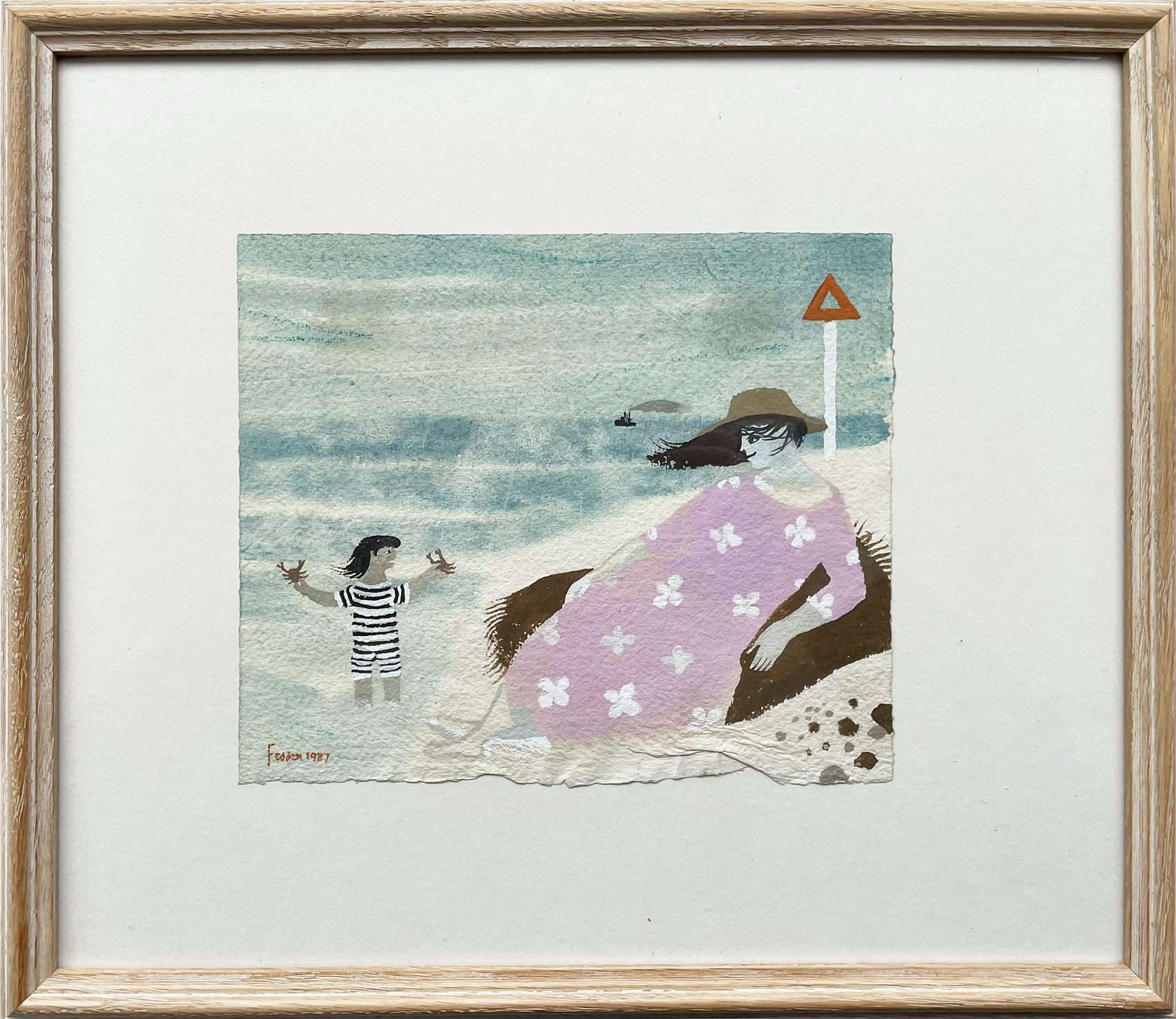 Mary Fedden for sale Catching Crabs beach scene