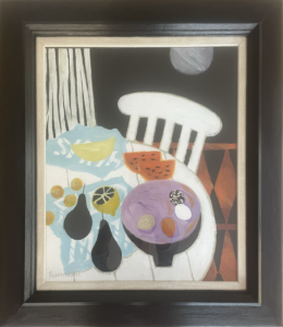 MARY FEDDEN painting. Bowl of eggs 1988.